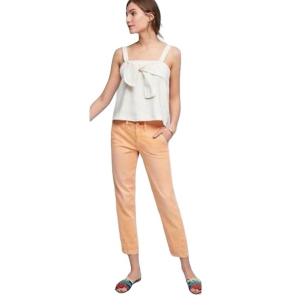 ANTHROPOLOGIE Peach Relaxed Chino Pants - Picture 1 of 5